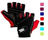 Gym Gloves For Powerlifting,Weight Training,Biking,Cycling – Premium Quality Weights Lifting Gloves w/ Washable-Gloves For Callus And Blister Protection Red M