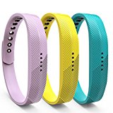 12 Colors Fitbit Flex 2 Band, BeneStellar Bracelet Strap Replacement Band for Fitbit Flex 2 (3-Pack Color-1, Large(7.4″-9.3″))