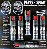 6 POLICE MAGNUM PEPPER SPRAY 1/2oz OUNCE with SAFETY LOCK Self Defense