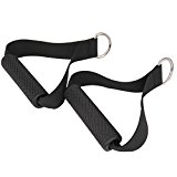 Gym Resistance Bands Handles with Solid ABS Cores,Soft Textured Synthetic Rubber grips, Super Strong Nylon Webbing, and Heavy Gauge Welded D-rings (Set Of 2)