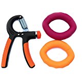 Hand Gripper – Hand Strengthener – Hand Exerciser Strength Trainer 22-88 Lbs with 2 Strengthener Squeeze Rings(Silicon Material ) , Arm Exercise Trainer for Athletes Pianists Kids