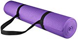 BalanceFrom GoYoga All Purpose High Density Non-Slip Exercise Yoga Mat with Carrying Strap, 1/4″, Purple