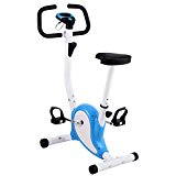 JAXPETY Exercise Bike Upright Cycling Health Fitness Bicycle Stationary Machine White & Blue