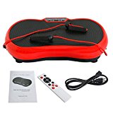 Crazy Fit Full Body Vibration Platform Massage Machine Workout Trainer w/Straps and Remote Control (red without bluetooth)