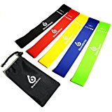 Resistance Loop Bands – Set of 5 – Exercise Bands for Workout, Stretching, Physical Therapy, Yoga, Fitness, Leg & Ankle – With Bonus eBooks, Instruction Manual, Carry Bag and Online Videos