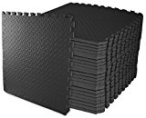 BalanceFrom Puzzle Exercise Mat with EVA Foam Interlocking Tiles (Black)