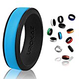 UROKAZ   Silicone Wedding RingLight Blue   BlackSize 8  Inner Diameter ~ 18.14 mm