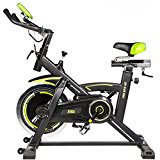 XtremepowerUS PRO SPIN 40 Exercise Bike w/ 40lbs Chrome Flywheel (Black and green, Regular)