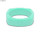 Qalo Women’s Compass Silicone Ring, Aqua, Size 6