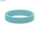 Qalo Women’s Stackable Smooth Silicone Ring, Aquamarine, Size 8