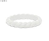 Qalo Women’s Stackable Twist Silicone Ring, Quartz, Size 7