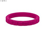 Qalo Women’s Stackable Step Silicone Ring, Pink Topaz, Size 7
