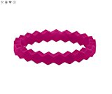 Qalo Women’s Stackable Chevron Silicone Ring, Pink Topaz, Size 4