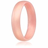 Silicone Wedding Ring For Women By ROQ, Affordable Comfort Fit 6mm Love Metallic Silicone Rubber Wedding Bands – Rose Gold – Size 8