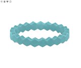 Qalo Women’s Stackable Chevron Silicone Ring, Aquamarine, Size 4