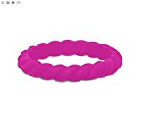Qalo Women’s Stackable Twist Silicone Ring, Pink Topaz, Size 9