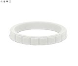 Qalo Women’s Stackable Step Silicone Ring, Quartz, Size 7