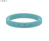 Qalo Women’s Stackable Step Silicone Ring, Aquamarine, Size 6