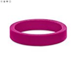 Qalo Women’s Stackable Smooth Silicone Ring, Pink Topaz, Size 6