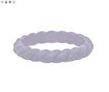 Qalo SAB07 Women’s Stackable Twist Silicone Ring, Amethyst, Size 7