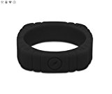 Qalo Women’s Compass Silicone Ring, Black, Size 8