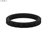 Qalo Women’s Stackable Step Silicone Ring, Jet, Size 7