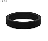 Qalo Women’s Stackable Smooth Silicone Ring, Jet, Size 9