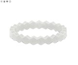 Qalo Women’s Stackable Chevron Silicone Ring, Quartz, Size 4