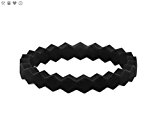 Qalo Women’s Stackable Chevron Silicone Ring, Jet, Size 7