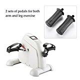 Pinty Mini Exercise Bike Pedal Exerciser Portable Cycle Lightweight (White)