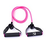 Resistance Bands Resistance Tubes with Foam Handles, Exercise Cords For Exercise Fitness Pilates Strength Training (Light tension – Pink)