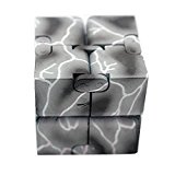 Fubovd Luxury EDC Infinity Cube Mini For Stress Relief Fidget Anti Anxiety Stress Funny (Black Thunder)