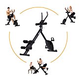 2-in-1 Folding Upright Exercise Bike , Abs Training with LCD Monitor and Ipad Tablet Holder for Body Workout