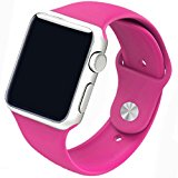 Piwjo Silicone Apple Watch Band and Replacement Iwatch Bands Series 1, Series 2,Series 3(Barbie Pink, 38mm S/M)