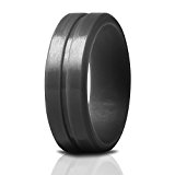 SacoBand Silicone Ring Wedding Bands for Men (Dark Gray, 9.5 – 10 (19.8mm))