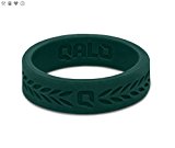 Qalo Women’s Laurel Silicone Ring, Jade Green, Size 9
