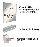 Fab Glass and Mirror GM36x72 Activity Mirror Kit for Gym & Dance with Safety Backing, 36″ x 72″