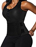 Lelinta Neoprene Sauna Suit – Sauna Tank Top Vest with Adjustable Shaper Trainer Belt,Black,L(Fit For Waist:29.9″-31.5″)