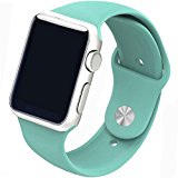 Piwjo Silicone Apple Watch Band and Replacement Iwatch Bands Series 1, Series 2,Series 3 (Mint Green, 38mm S/M)