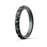 Egnaro Silicone Wedding Rings For Women,Designed for Exercise,Training,Comfort-Size 4-8,Black Glitters