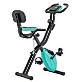 Harvil Foldable Magnetic Exercise Bike with 10-Level Adjustable Magnetic Resistance and Pulse Rate Sensors – Aqua