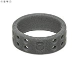 Qalo Women’s Perforated Silicone Ring, Smoke Grey, Size 7
