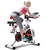 Spin Bikes for Home, Indoor Cycling Bike with iPad Holder, Exercise Bike Fitness Bicycle Stationary Indoor Cycle Trainer with Heart Pulse Sensors