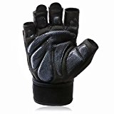 Workout Gloves with Wrist Wrap Support for Weightlifting, Training , CrossFit , Fitness.Anti-Slip Breathable Fabric – best Weight Lifting Gym Gloves（Pair） (S)