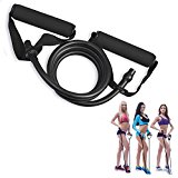 Turaboo S9 Home Gym Yoga Resistance Bands Excersice Rope With Durable Natural Rubber Tubing And Cushioned Foam Handles Fitness Physical Therapy Home Equipment Training for Women Men (Black)