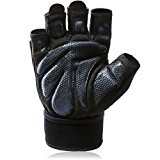 Workout Gloves with Wrist Wrap Support for Weightlifting, Training , CrossFit , Fitness.Anti-Slip Breathable Fabric – best Weight Lifting Gym Gloves（Pair）(L)