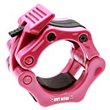 Iron Lab Olympic Barbell Collar Pair of 2″ Inch Pro ABS Locking Set of 2 Black Clamps Perfect for Pro Crossfit Strong Lifts and Olympic Training Professional Quality (pink)