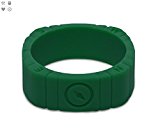Qalo Men’s Compass Silicone Ring, Forest Green, Size 11