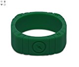 Qalo Men’s Compass Silicone Ring, Forest Green, Size 8