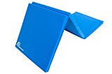 ProSource Tri-Fold Folding Thick Exercise Mat 6’x2’ with Carrying Handles for MMA, Gymnastics Core Workouts, Blue